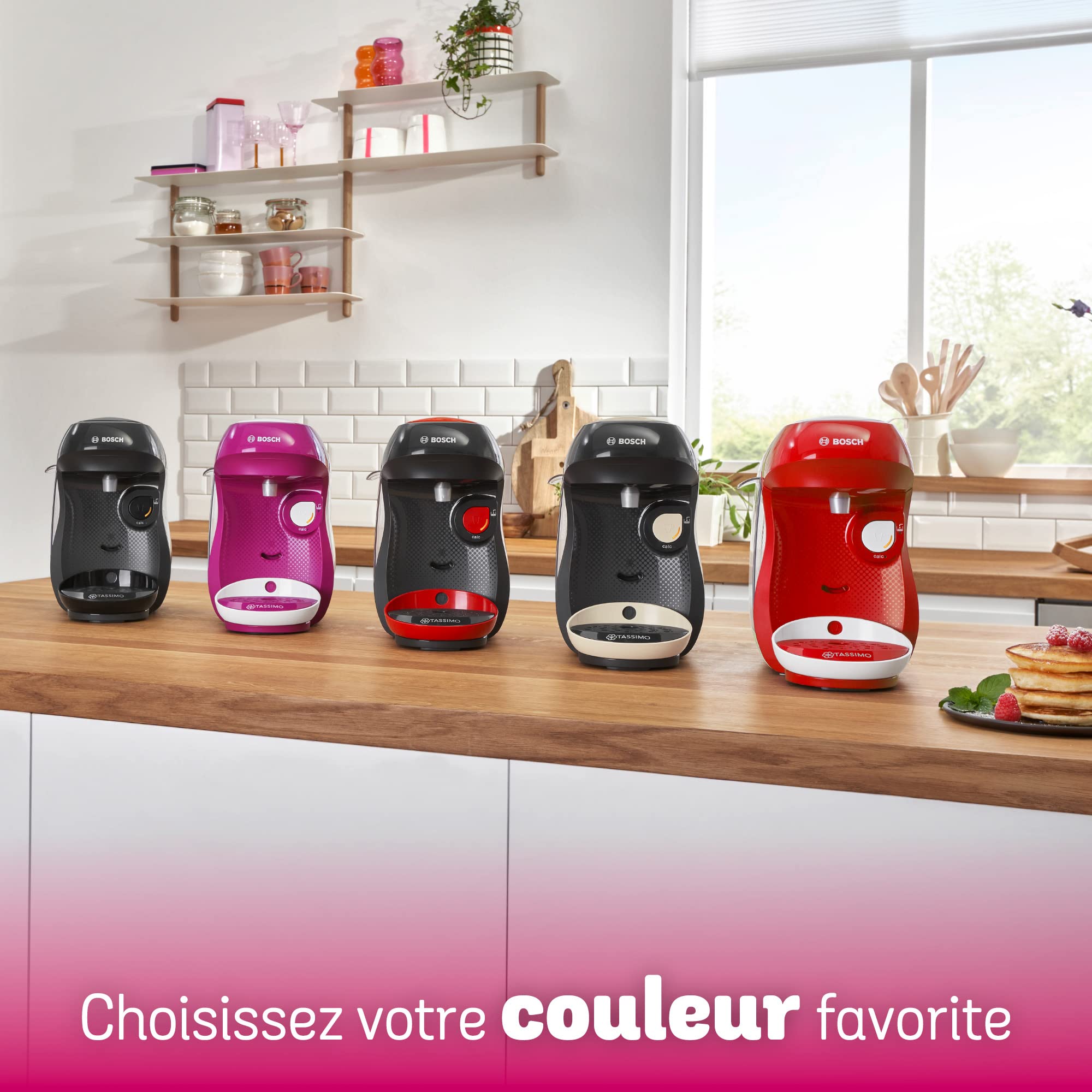 Cafetière Tassimo Happy TAS1001 Violet & Blanc – OneTouch, +40 Boissons, Compacte