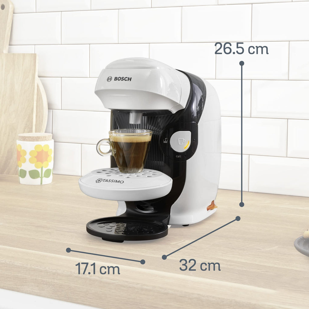 Cafetière Tassimo Style TAS1104 Blanc – Ultra Compacte 17 cm, +40 Boissons