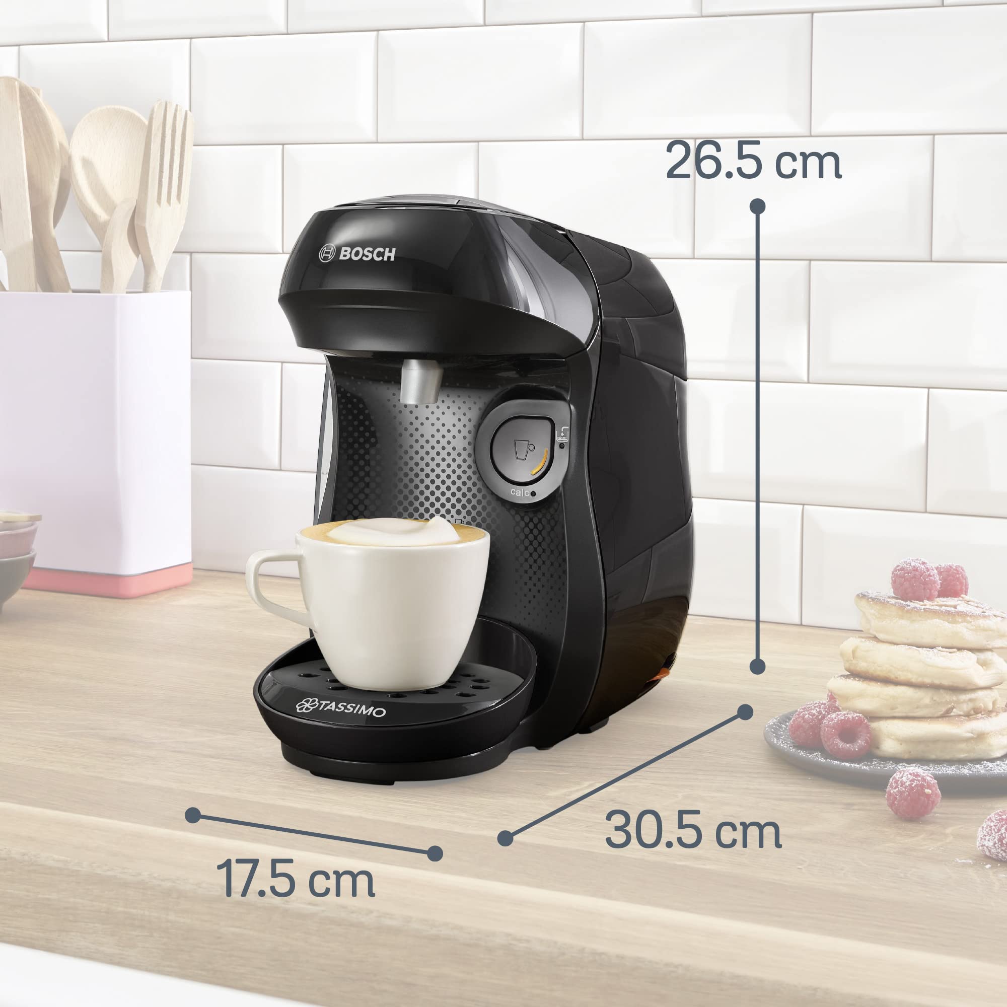 Cafetière Tassimo Happy TAS1002N Noir Intense – OneTouch, +40 Boissons, Compacte