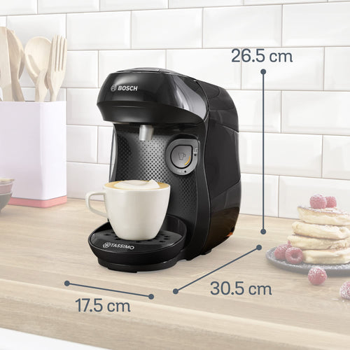 Cafetière Tassimo Happy TAS1002N Noir Intense – OneTouch, +40 Boissons, Compacte