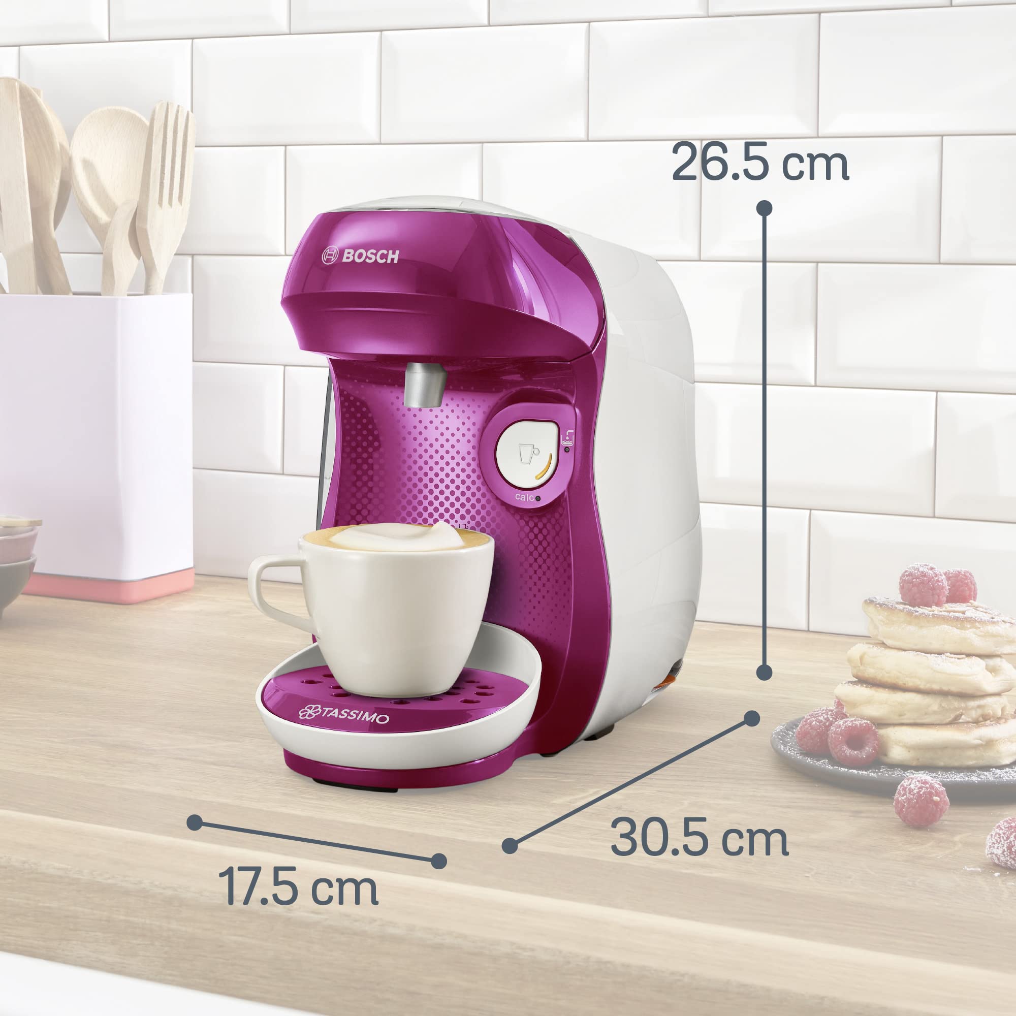 Cafetière Tassimo Happy TAS1001 Violet & Blanc – OneTouch, +40 Boissons, Compacte