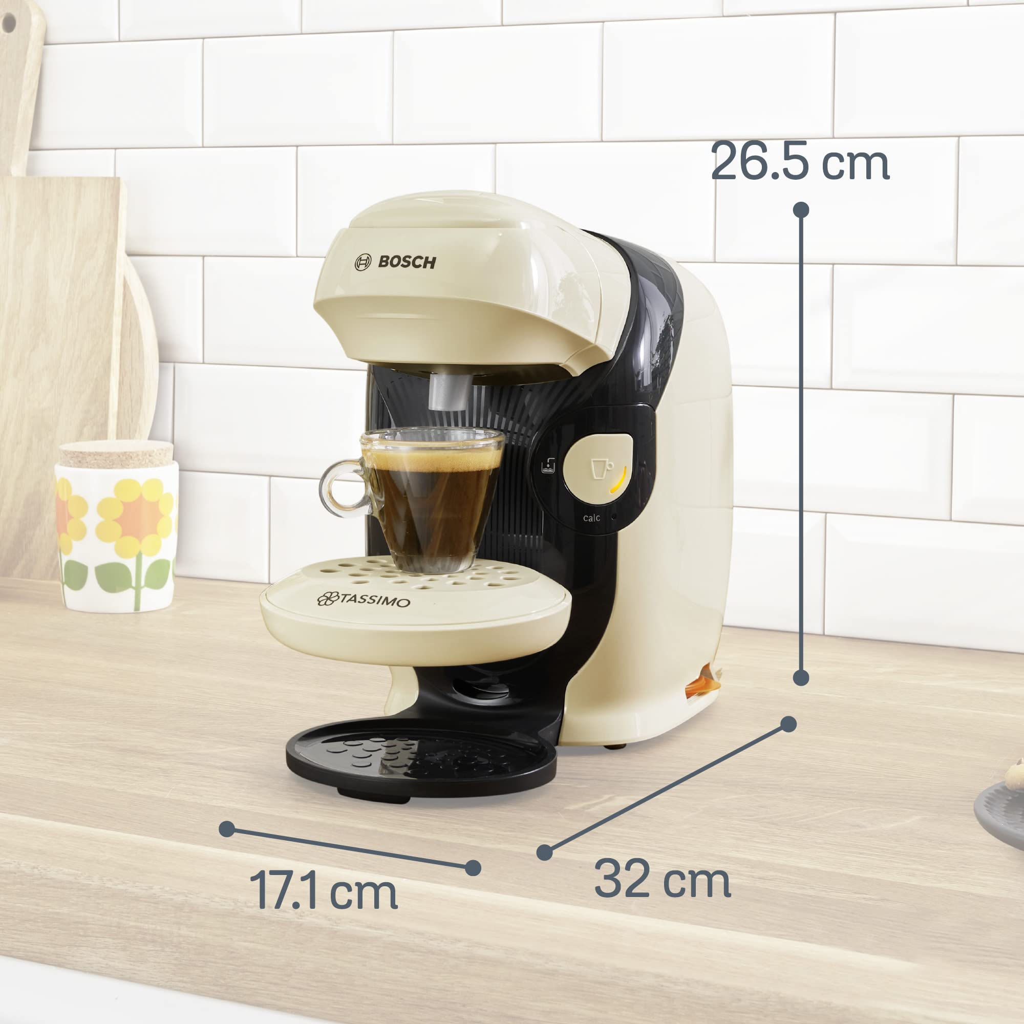 Cafetière Tassimo Style TAS1107 Vanille – Ultra Compacte 17 cm, +40 Boissons