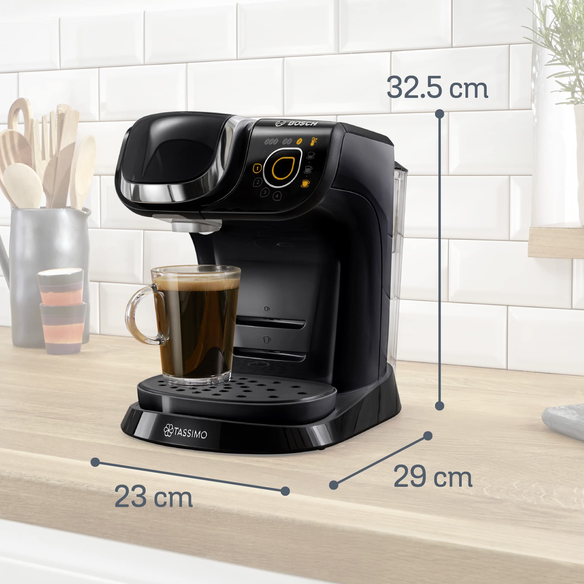 Cafetière Tassimo My Way TAS6502 Noir – OneTouch, +40 Boissons, Filtre Brita Maxtra+