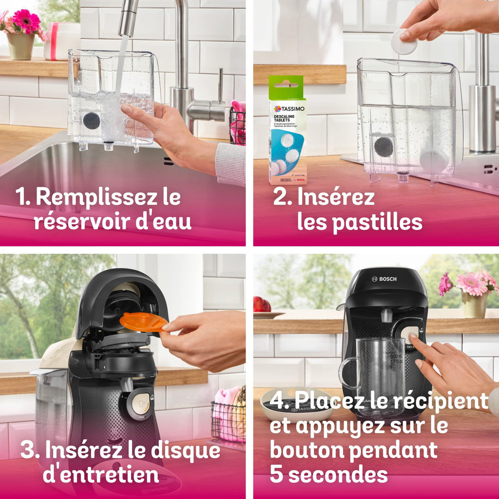 Cafetière Tassimo Happy TAS1007 Crème – +40 Boissons, 1400 W, Intellibrew