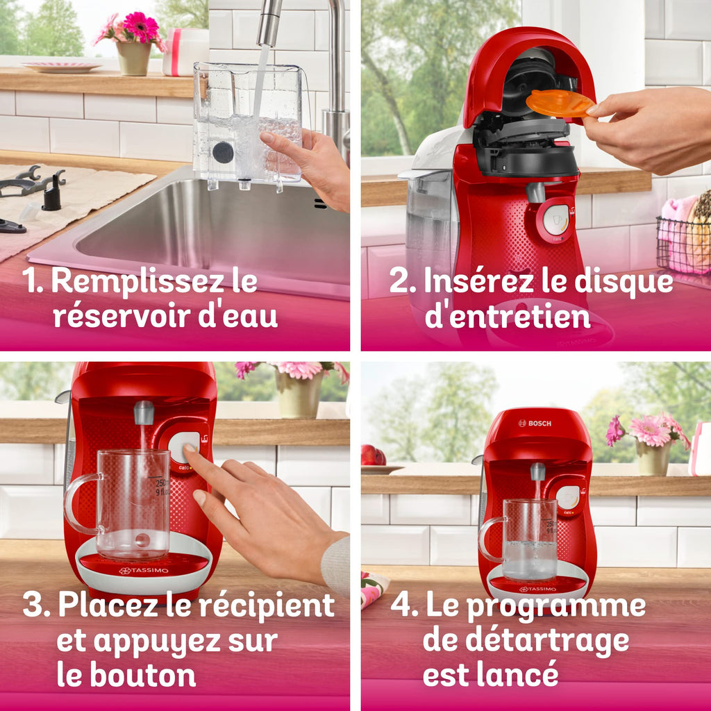 Cafetière Tassimo Happy TAS1006 Rouge & Blanc – OneTouch, +40 Boissons, Compacte