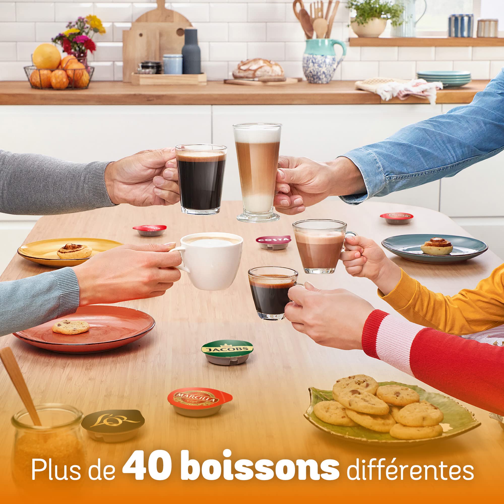 Cafetière Tassimo Style TAS1106 Pêche – Ultra Compacte 17 cm, +40 Boissons