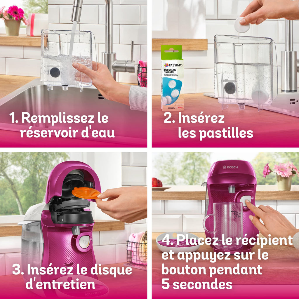 Cafetière Tassimo Happy TAS1001 Violet & Blanc – OneTouch, +40 Boissons, Compacte