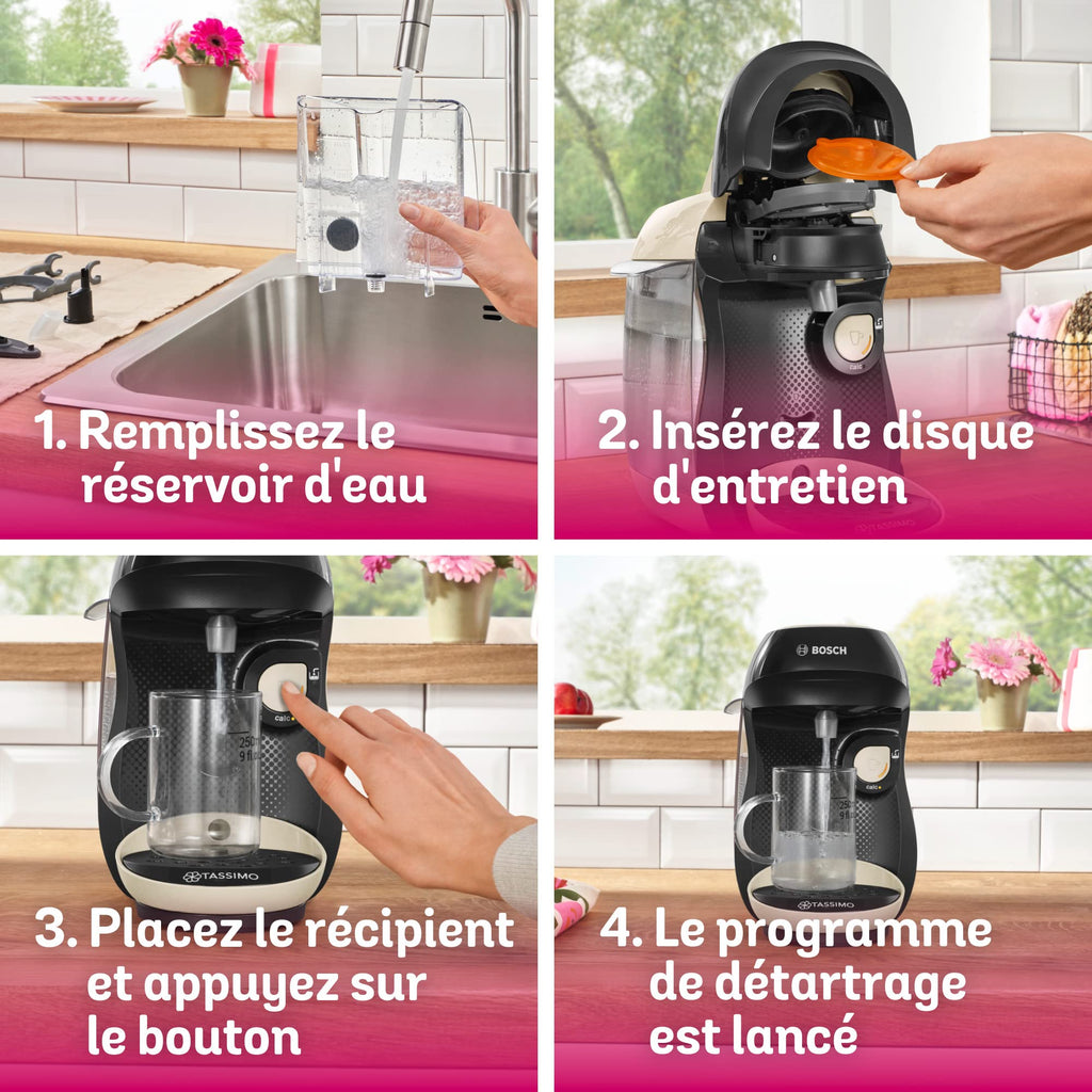 Cafetière Tassimo Happy TAS1007 Crème – +40 Boissons, 1400 W, Intellibrew
