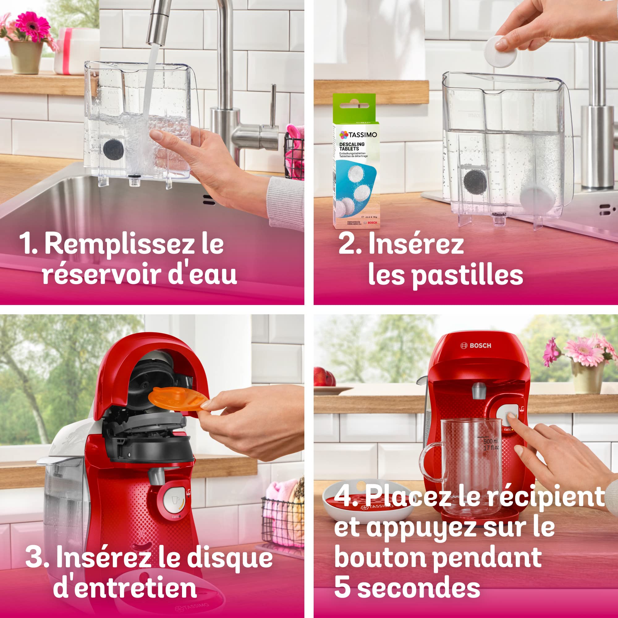 Cafetière Tassimo Happy TAS1006 Rouge & Blanc – OneTouch, +40 Boissons, Compacte