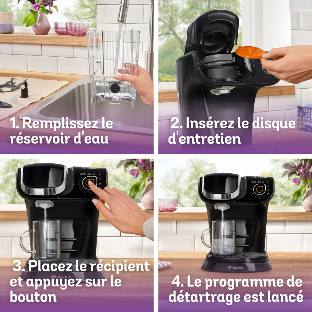 Cafetière Tassimo My Way TAS6502 Noir – OneTouch, +40 Boissons, Filtre Brita Maxtra+