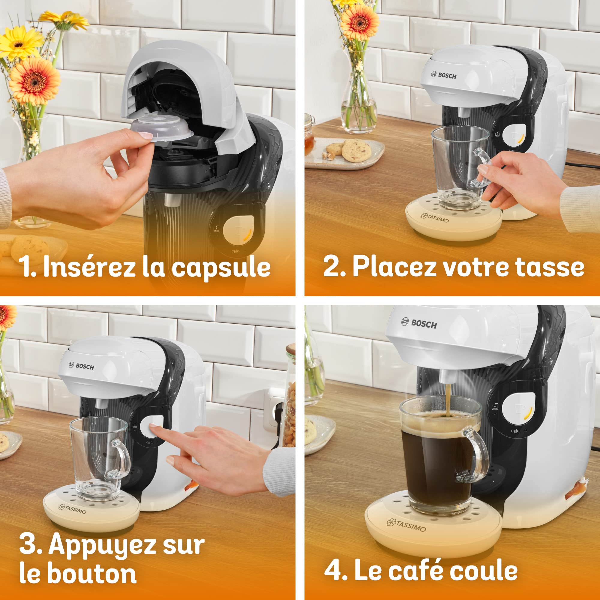 Cafetière Tassimo Style TAS1104 Blanc – Ultra Compacte 17 cm, +40 Boissons