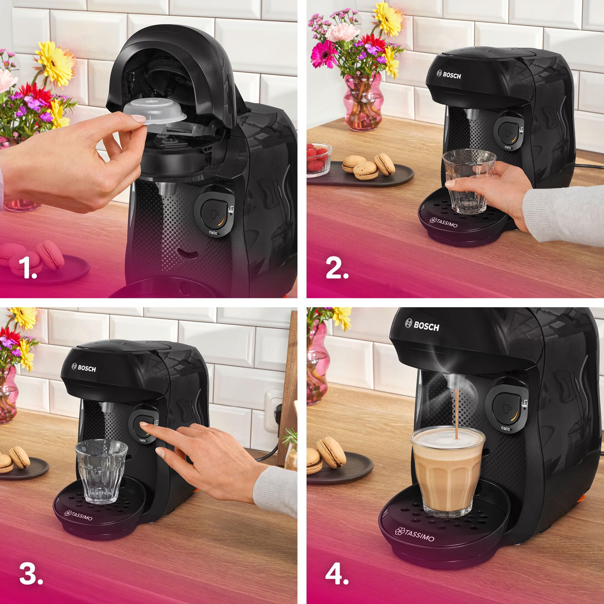 Cafetière Tassimo Happy Friendly TAS102EA Noir – +70 Boissons, Éco-conçue