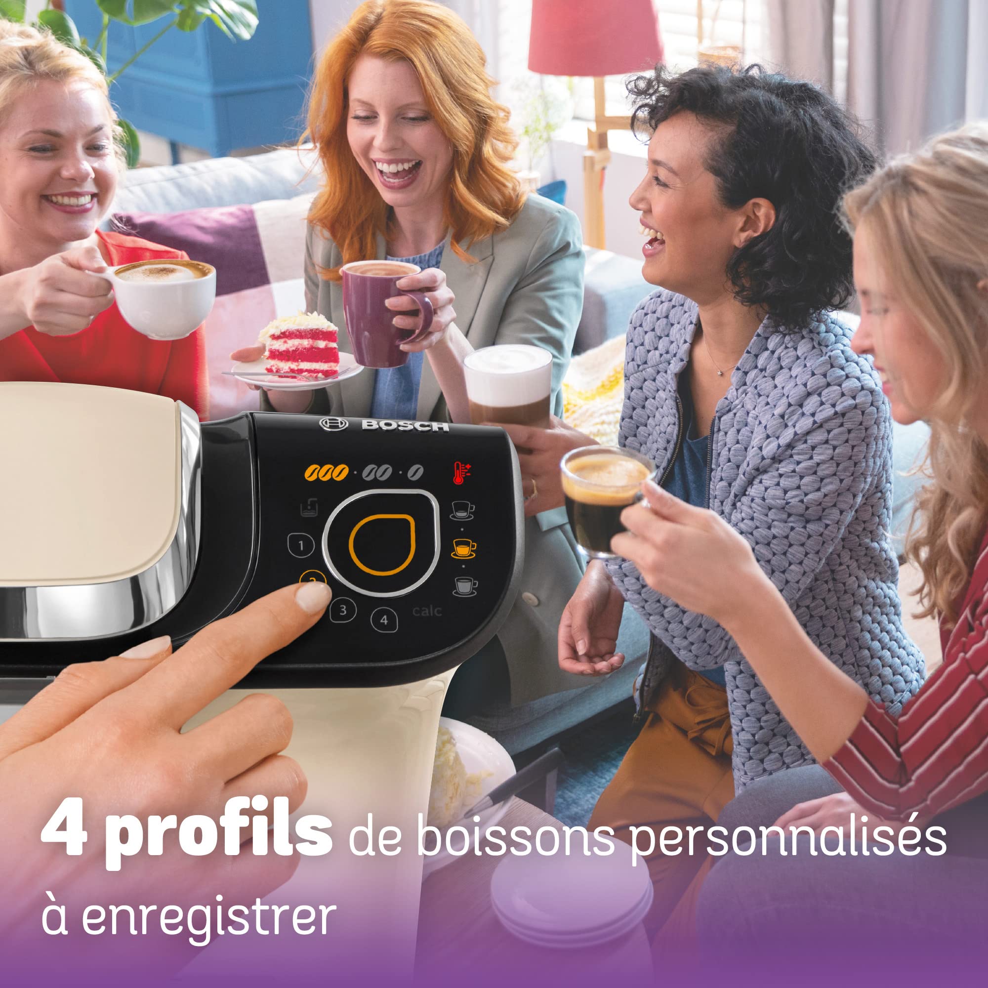 Cafetière Tassimo My Way TAS6504 Blanc – OneTouch, +40 Boissons, Filtre Brita Maxtra+