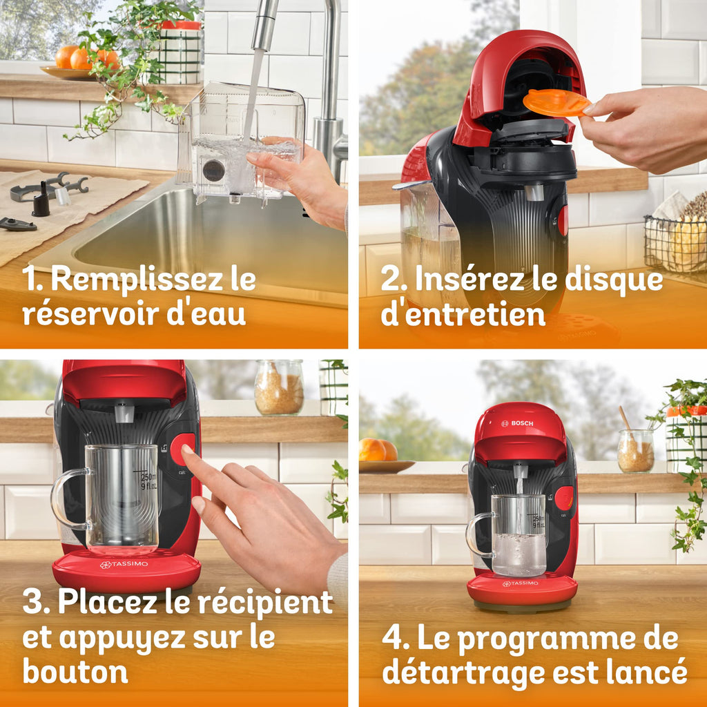 Cafetière Tassimo Style TAS1103 Rouge – Ultra Compacte 17 cm, +40 Boissons