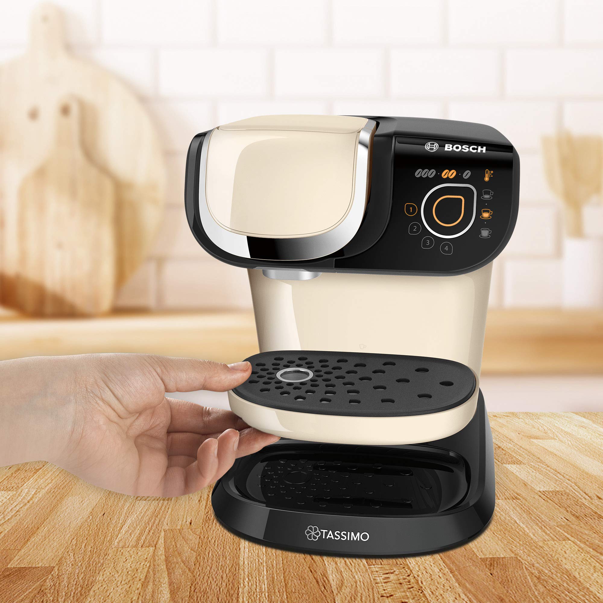 Cafetière Tassimo My Way 2 TAS6507 Crème – +70 Boissons, 1500 W, Filtre à Eau